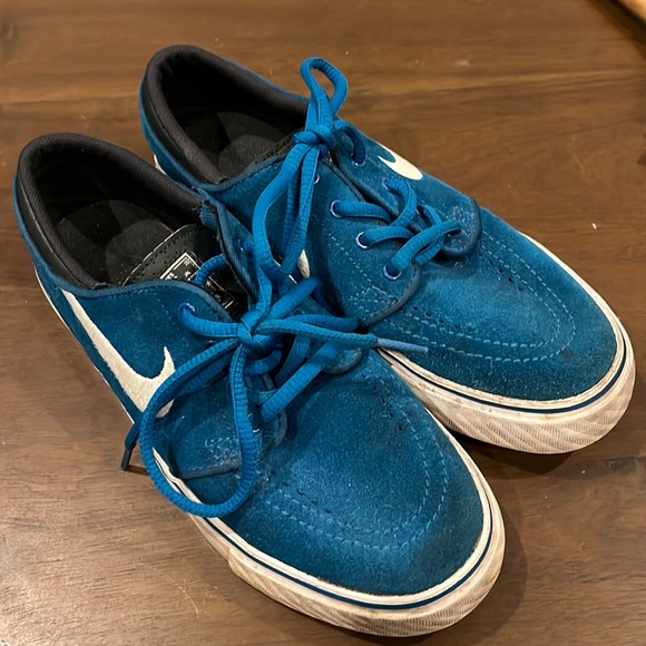 Nike Stefan Janoski skater shoes kids size 4 royal blue suede skateboarding - Picture 2 of 9